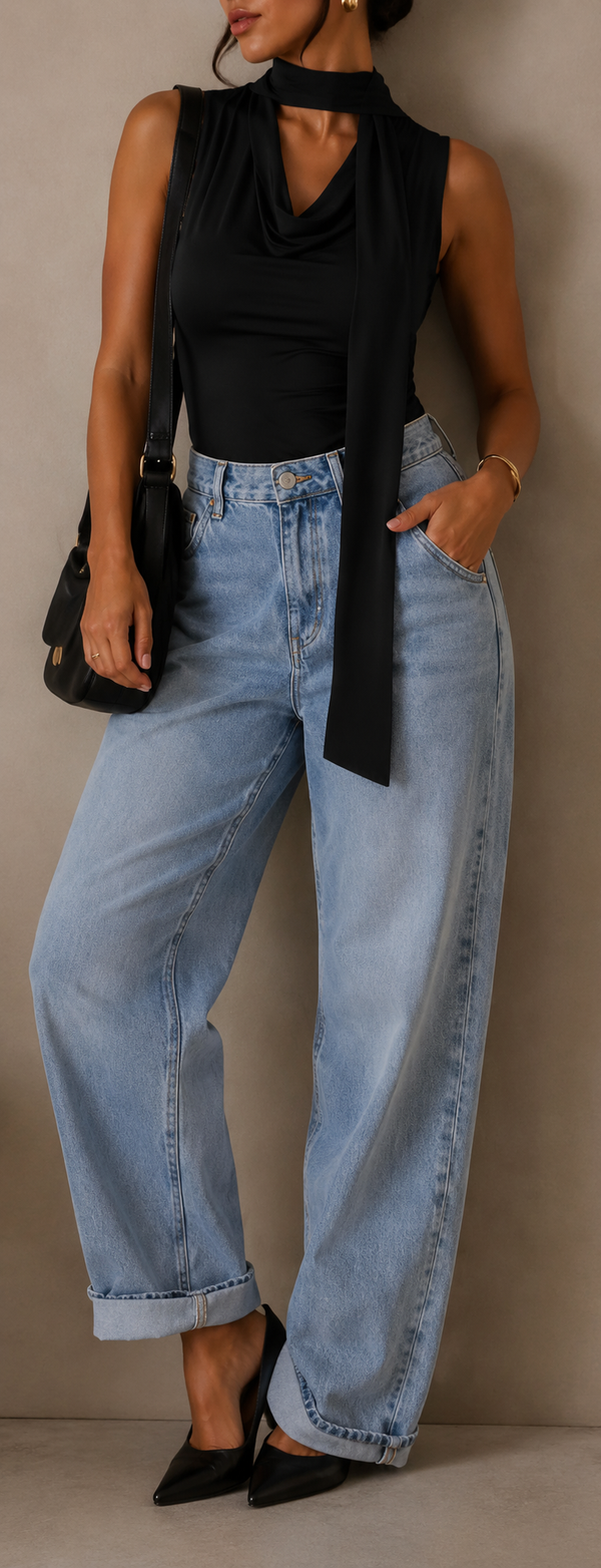 Regata Tricot Slim com Decote V BellaVita