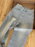 Calça Jeans Azul Estilo Reta com Strass - miniatura 4