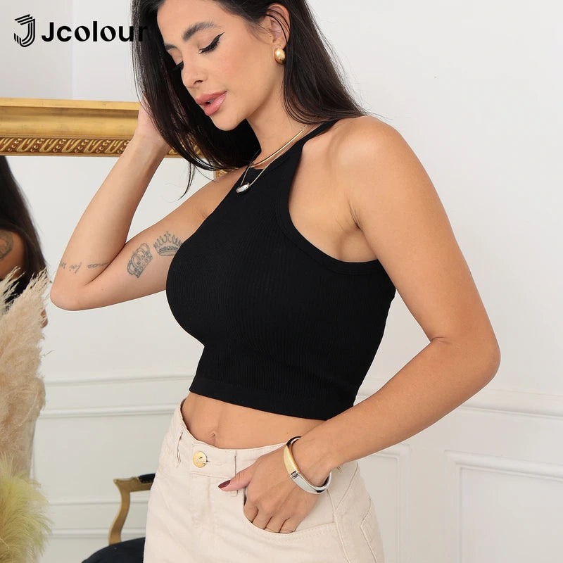 Blusa Cropped Sem Manga Gola Alta BellaVita - foto 2