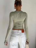 Blusa Cropped Manga Longa com Abertura para Polegar BellaVita - miniatura 2