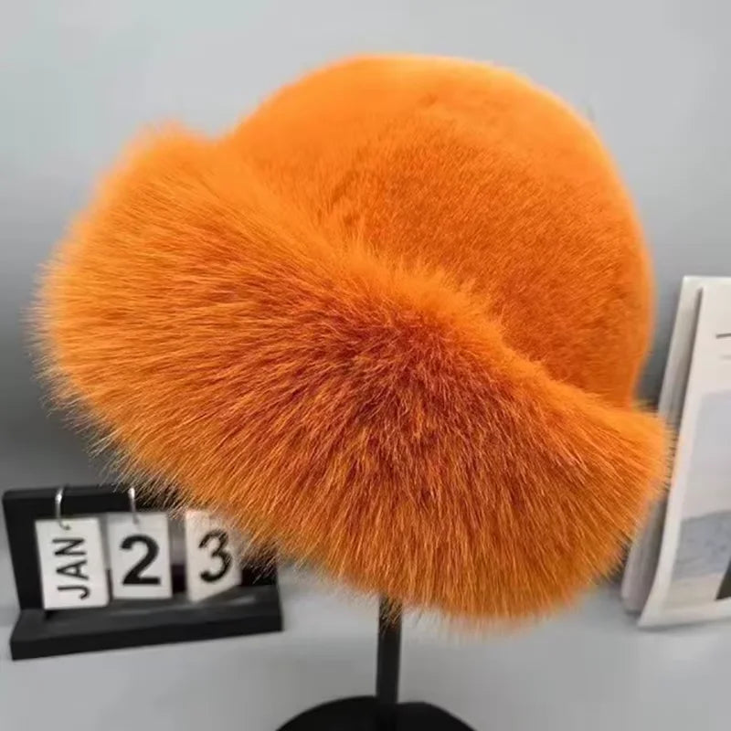 Chapéu feminino de inverno com pelúcia, resistente ao frio — foto 8