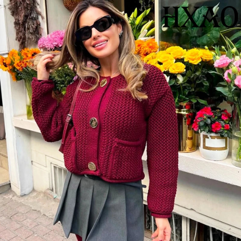 Cardigan Cropped Tricot Manga Longa BellaVita — foto 2