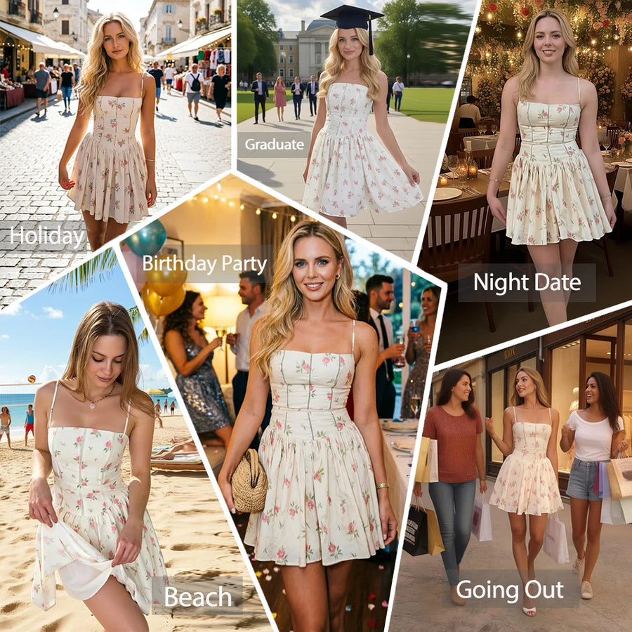 Vestido Curto Floral de Alça Fina BellaVita - foto 4