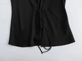 Camisa Acetinada Preta com Laço BellaVita - miniatura 14