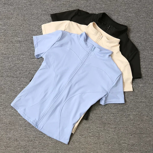 Camisa esportiva com zíper
