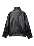 Jaqueta Feminina de Couro Estilo Motociclista — Streetwear — miniatura 5
