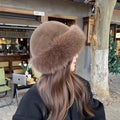 Chapéu feminino de inverno com pelúcia, resistente ao frio — miniatura 1