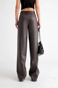 Calça Wide Leg de Couro PU Cintura Alta BellaVita - miniatura 13