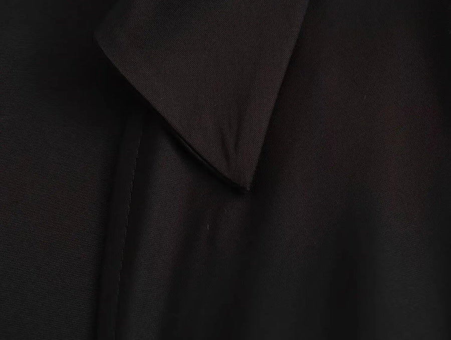 Camisa Acetinada Preta com Laço BellaVita - foto 11