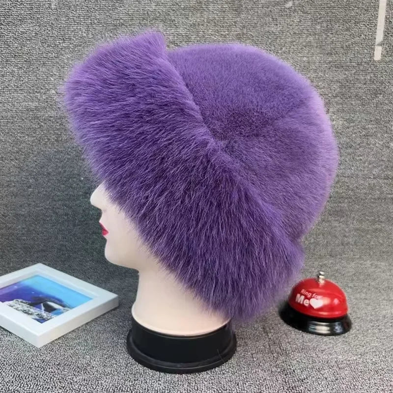 Chapéu feminino de inverno com pelúcia, resistente ao frio — foto 7