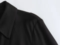 Camisa Acetinada Preta com Laço BellaVita - miniatura 9