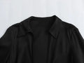 Camisa Acetinada Preta com Laço BellaVita — miniatura 8
