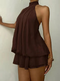Vestido Curto Frente Única em Chiffon com Amarração — miniatura 8