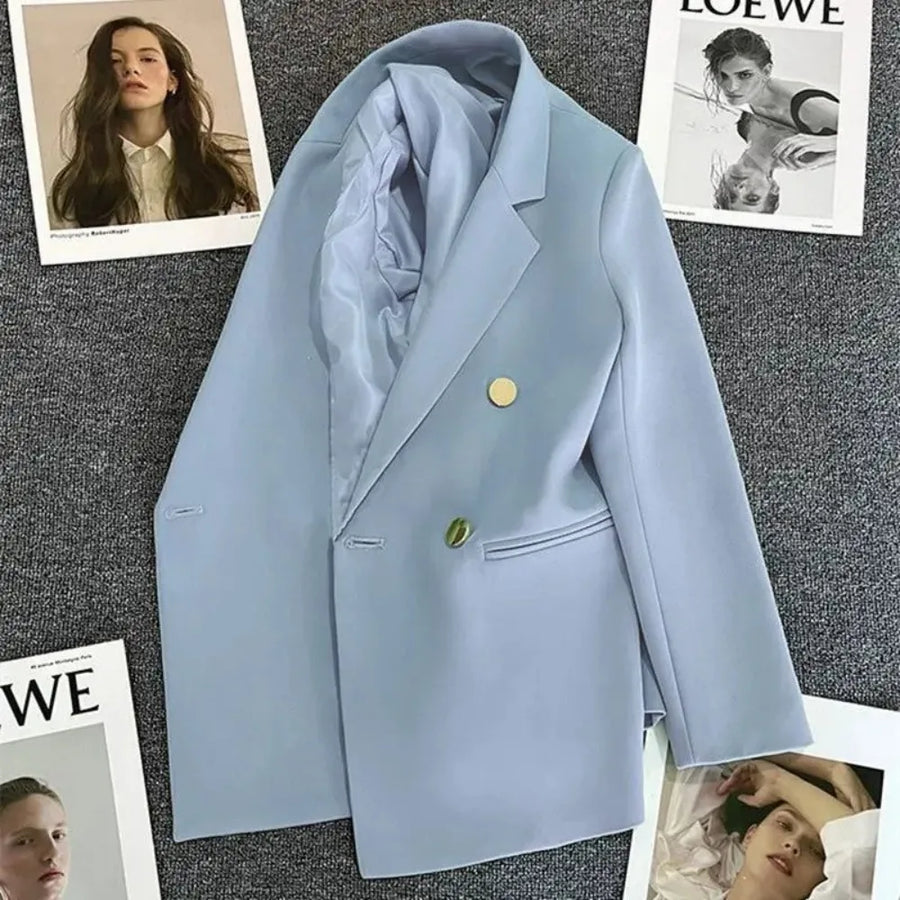 Blazer Feminino Elegante Abotoamento Duplo BellaVita — foto 2
