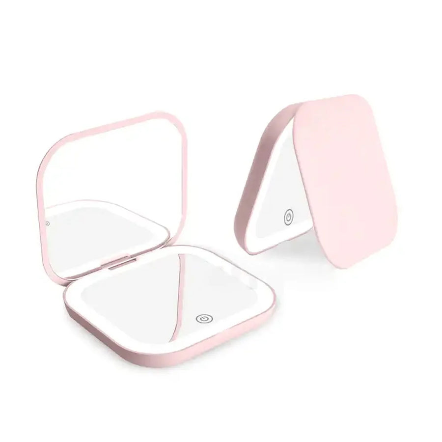Espelho Compacto Portatil com Luz LED e Ampliacao 1X/2X — foto 1