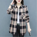 Camisa Feminina Casual de Algodao com Protecao Solar — Estampa Xadrez — miniatura 4