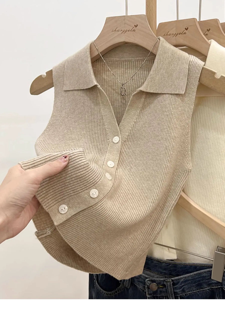 Colete Tricot Feminino com Botões BellaVita — foto 6