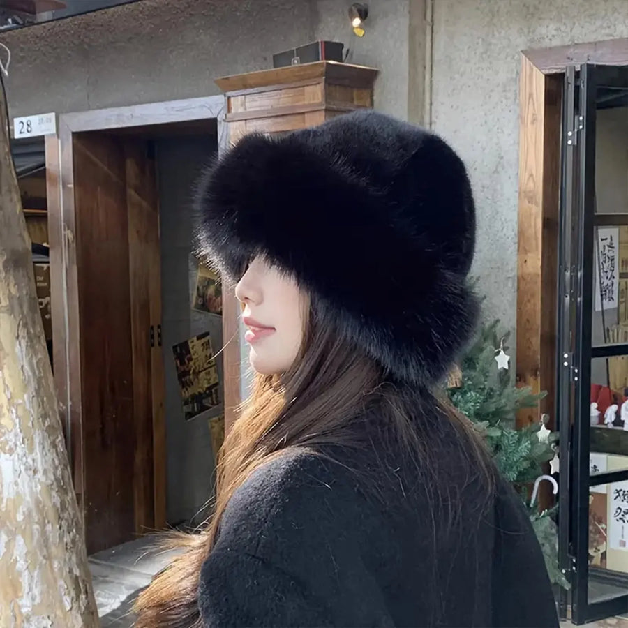 Chapéu feminino de inverno com pelúcia, resistente ao frio — foto 4