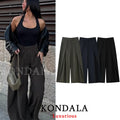 Calça Pantalona Feminina com Pregas e Bolsos — miniatura 1