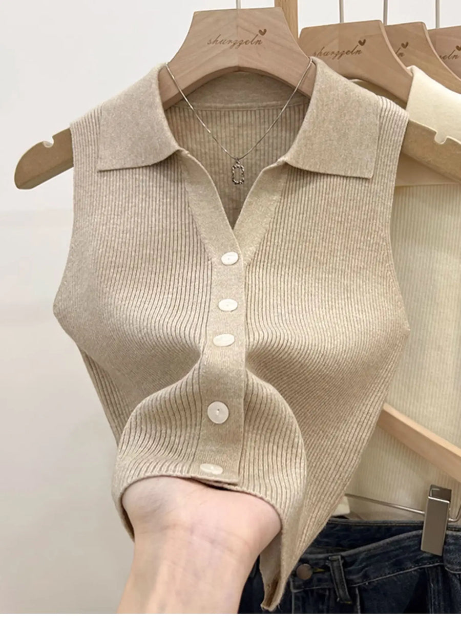 Colete Tricot Feminino com Botões BellaVita — foto 5