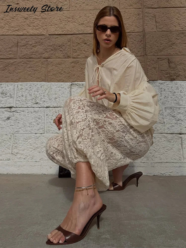 Calca Feminina de Renda com Cintura Alta — Estilo Boemio — foto 6