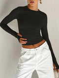 Blusa Cropped Manga Longa com Abertura para Polegar BellaVita - miniatura 5