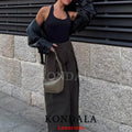 Calça Pantalona Feminina com Pregas e Bolsos — miniatura 2