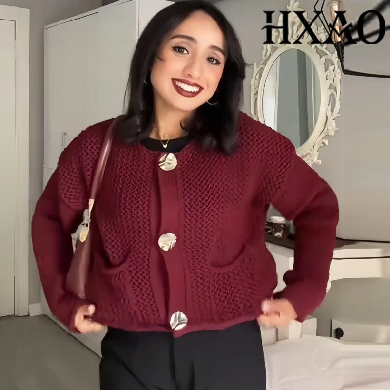 Cardigan Cropped Tricot Manga Longa BellaVita — foto 3
