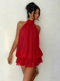 Vestido Curto Frente Única em Chiffon com Amarração - miniatura 14