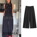 Calça Pantalona Feminina com Pregas e Bolsos - miniatura 14