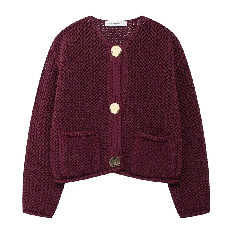 Cardigan Cropped Tricot Manga Longa BellaVita - foto 16