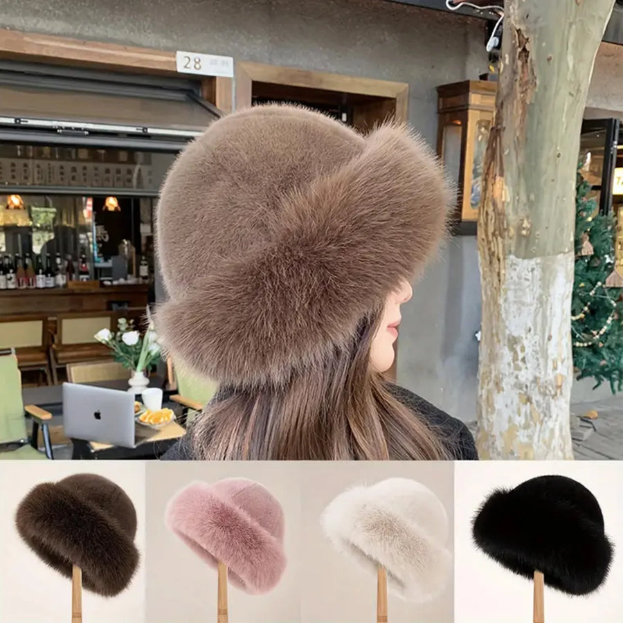 Chapéu feminino de inverno com pelúcia, resistente ao frio — foto 2