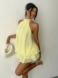 Vestido Curto Frente Única em Chiffon com Amarração - miniatura 13