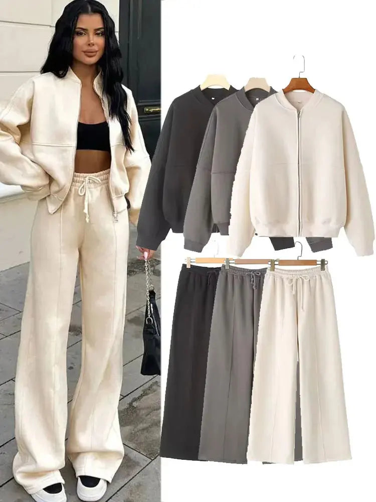 Conjunto Feminino Jaqueta e Calça Wide Leg BellaVita — foto 1