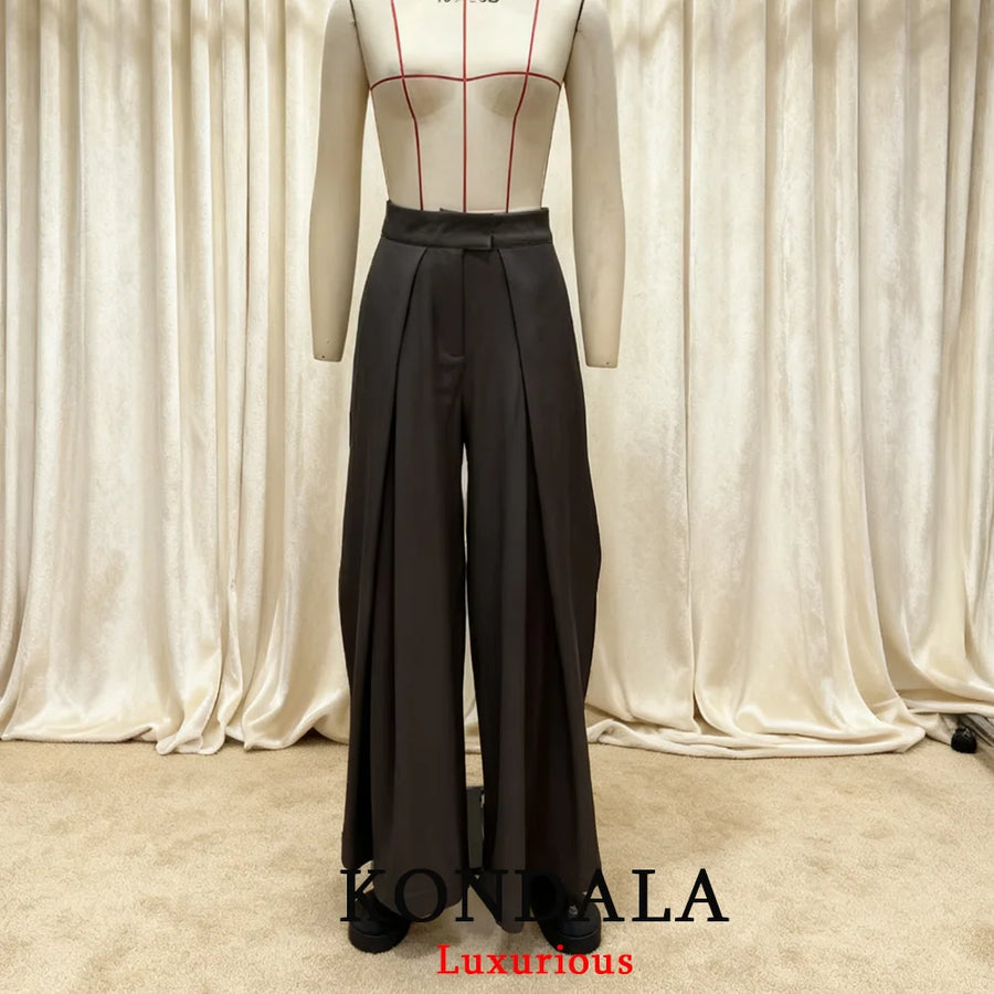 Calça Pantalona Feminina com Pregas e Bolsos — foto 7