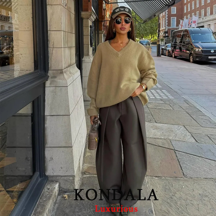Calça Pantalona Feminina com Pregas e Bolsos — foto 8