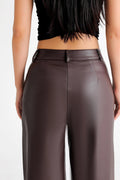 Calça Wide Leg de Couro PU Cintura Alta BellaVita - miniatura 15