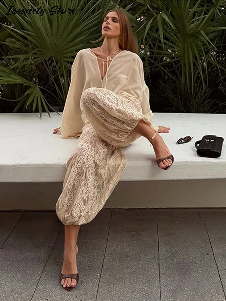 Calca Feminina de Renda com Cintura Alta — Estilo Boemio — foto 2