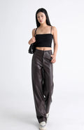 Calça Wide Leg de Couro PU Cintura Alta BellaVita - miniatura 9