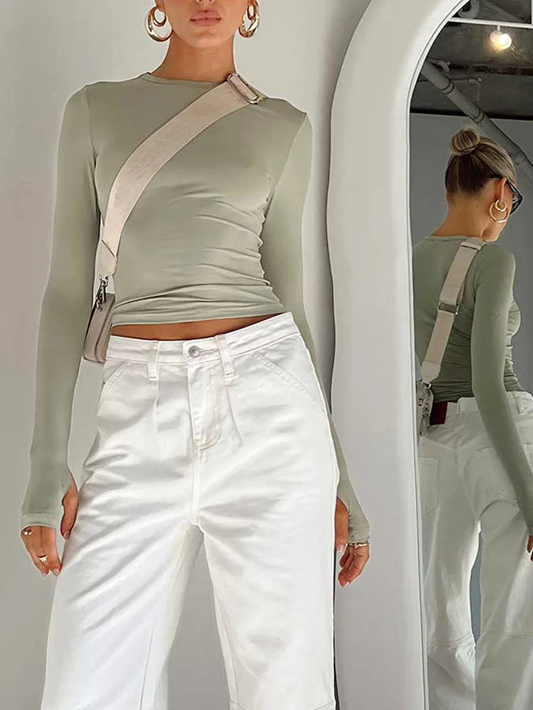 Blusa Cropped Manga Longa com Abertura para Polegar BellaVita - foto 3