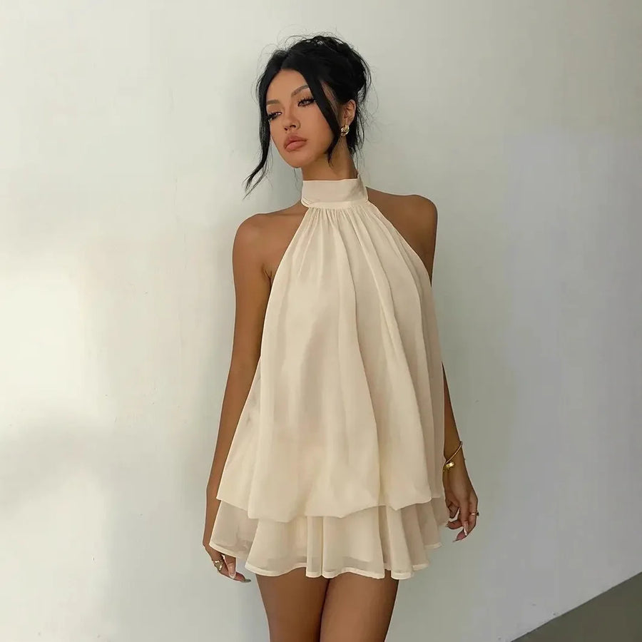 Vestido Curto Frente Única em Chiffon com Amarração - foto 21
