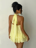 Vestido Curto Frente Única em Chiffon com Amarração - miniatura 12