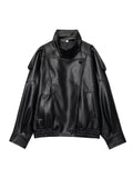 Jaqueta Feminina de Couro Estilo Motociclista — Streetwear — miniatura 4
